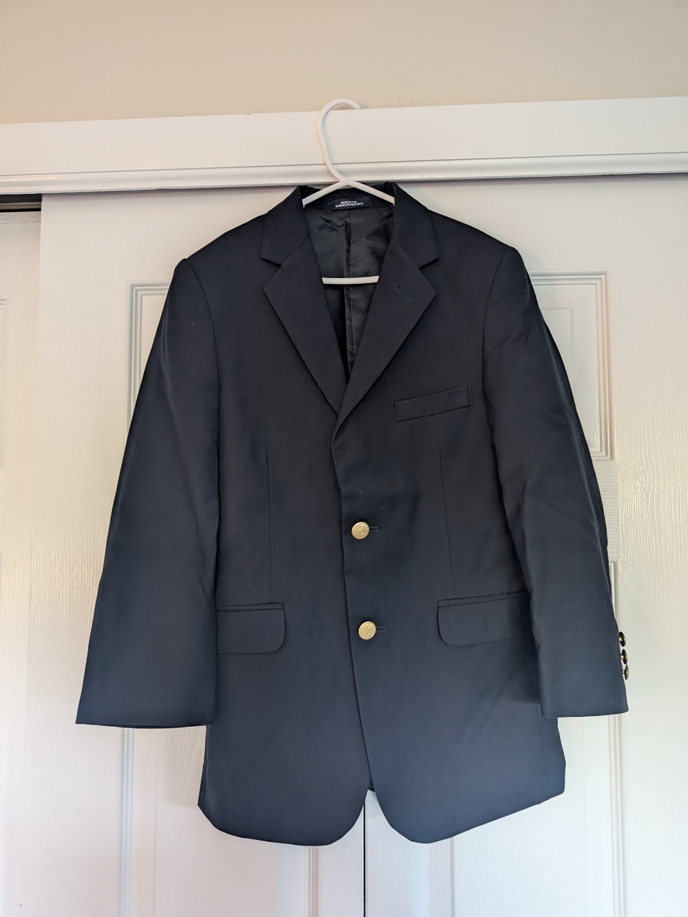 Chaps Boy's Navy Two-Button Sport Coat with Gold Buttons